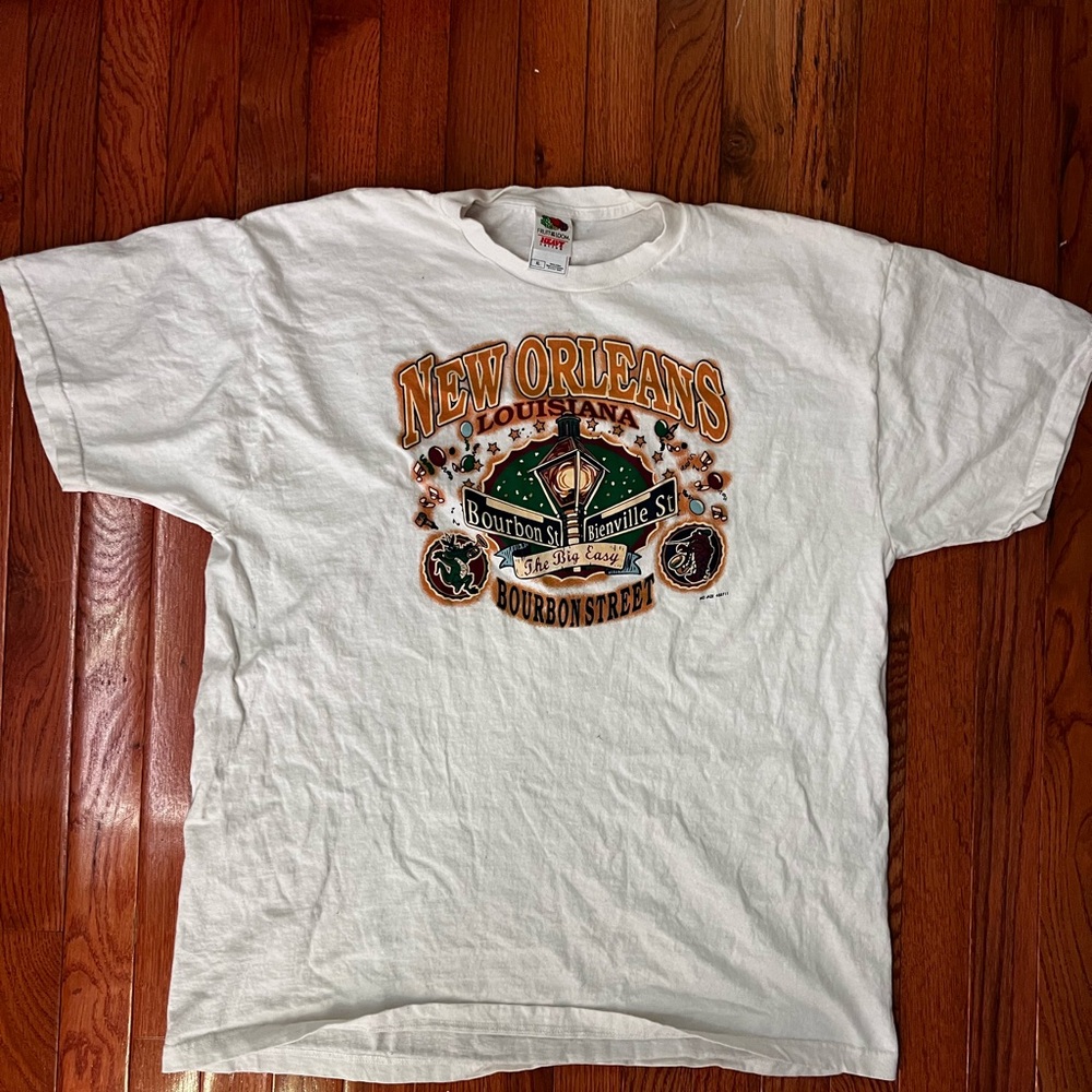 Fruit of the Loom New Orleans Graphic Tee - White, Orange, Green